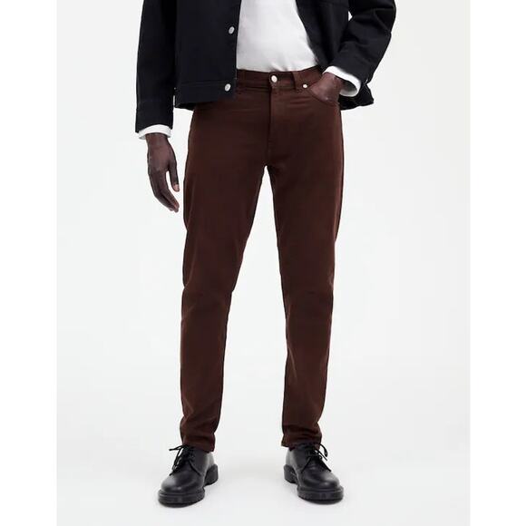 NWT Madewell Men's The Athletic Allday Slim Pant Dark Carob Brown Size 30 X 30 - Picture 1 of 10